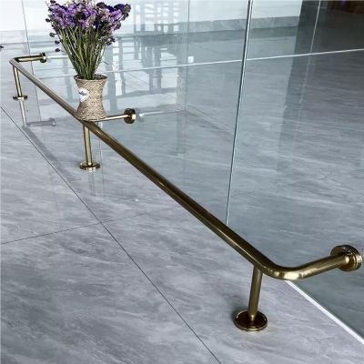 Metal Bar Foot Rail for Bar Counters, 4–10 m, Gold-Colored Support Leg (9.6 ft/293 cm)