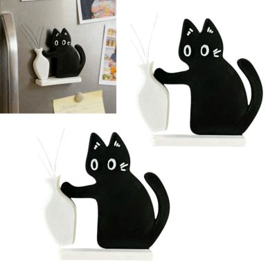 Cat Whisker Storage Magnet, 2 Mini Cat Vase Magnets