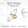 Meadows 925 Sterling Silver Ring with Golden Rutilated Quartz, Oval Gemstone Ring, Handmade Minimalist Jewelry, Gift for Women R-1919AN_57 (18.1) view 4