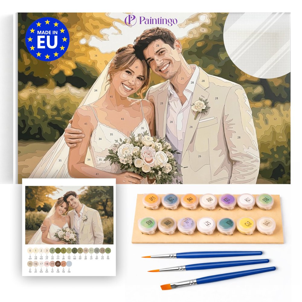 PAINTINGO Custom Photo Paint by Numbers, 50 x 50 cm – Gift for Adults