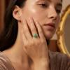 Meadows 925 Sterling Silver Aventurine Ring, Oval Gemstone Ring, Handmade Minimalist Jewelry, Gift for Women R-1919AR_50 (15.9) view 2