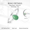 Meadows 925 Sterling Silver Aventurine Ring, Oval Gemstone Ring, Handmade Minimalist Jewelry, Gift for Women R-1919AR_50 (15.9) view 4