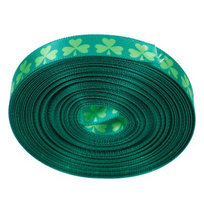 Gatuida Green Clover Fabric Ribbon for Gift Wrapping and Party Decorations