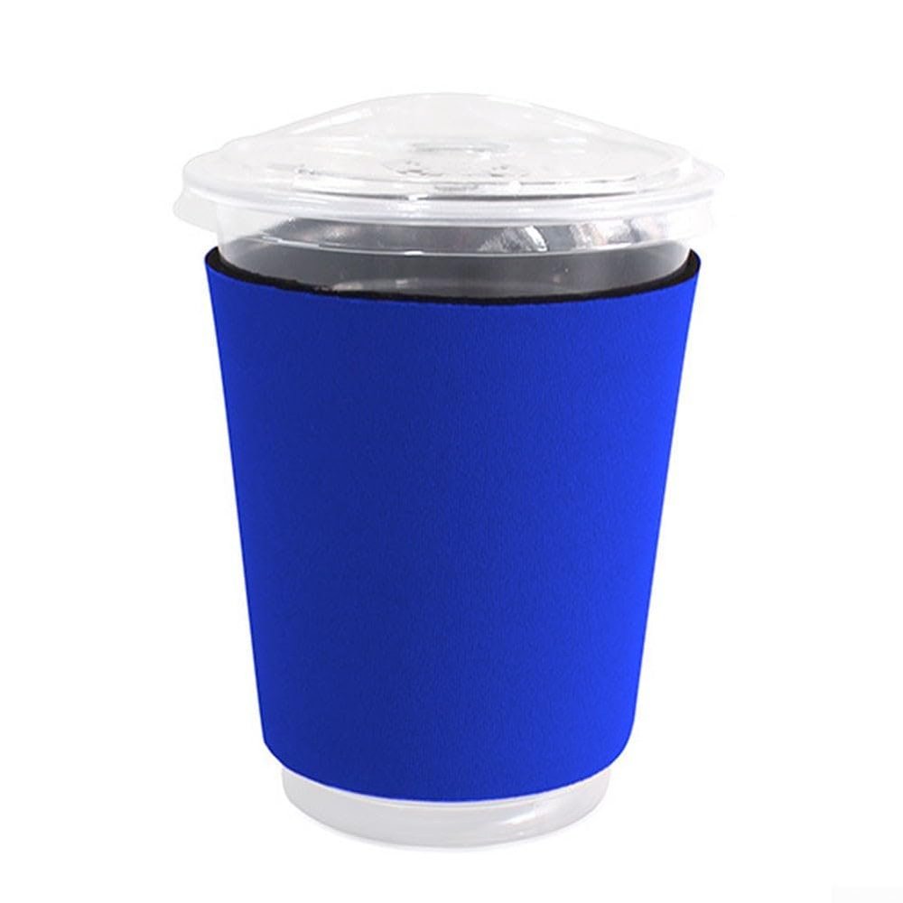 Neoprene Cup Sleeves for Hot Drinks, Ergonomic and Insulated for 200 to 700 ml Coffee and Tea Cups (Blue)