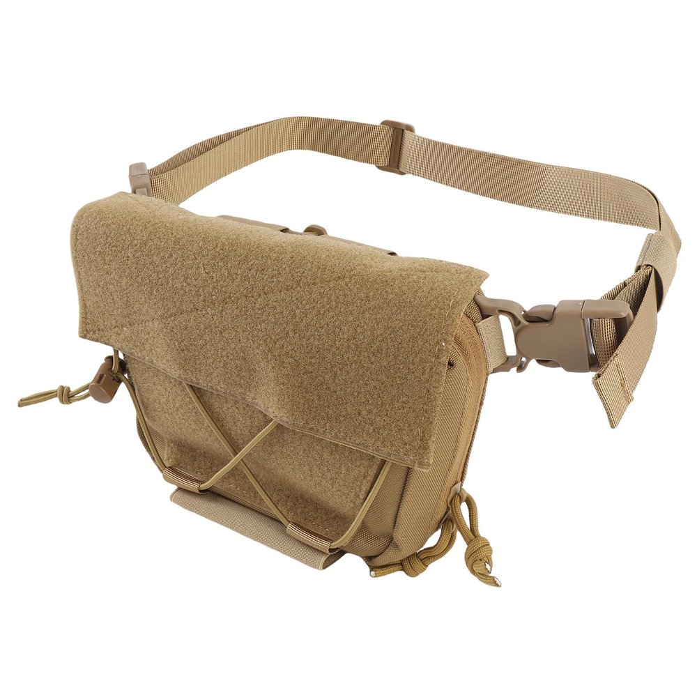 ZDETGU Tactical Drop Pouch Ox Waist Bag with Strap, Multi-Layer Storage for Outdoor Gear, Training and Everyday Carry, Tool Bag for Hiking, Running and Travel (Khaki)