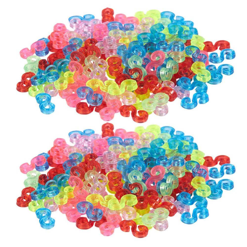 Padivine New Great Loom Bands Pack of 250 Colorful S-Clips