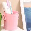 Fdit Pen Holder, Sturdy Plastic Bucket with Large Capacity and 2 Handles, Pink view 4
