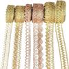 JvFbjLF 2-Meter Gold and Silver Lace Trim for Clothing and Stage Accessories (B10) view 2