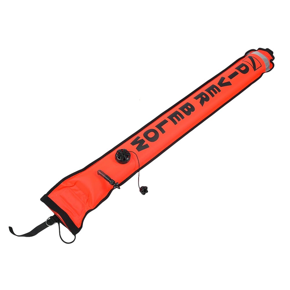 HOSEONFN 5 ft (1.5 m) Inflatable Surface Marker Buoy for Divers, Highly Visible, Red