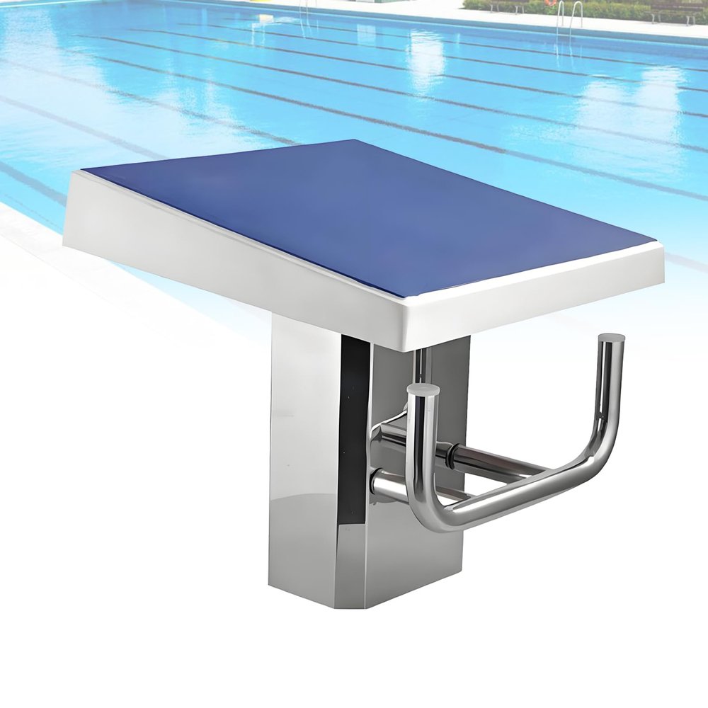 Pool Starting Block, Non-Slip 304 Stainless Steel Diving Platform, 15° Incline, 660 lb/300 kg