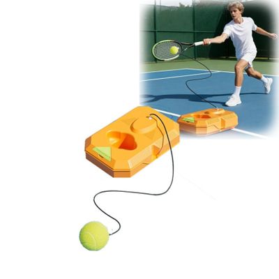 Tennis Trainer Rebound Ball, Solo Tennis Training Rebounder Kit, Portable Equipment for Beginners, Orange