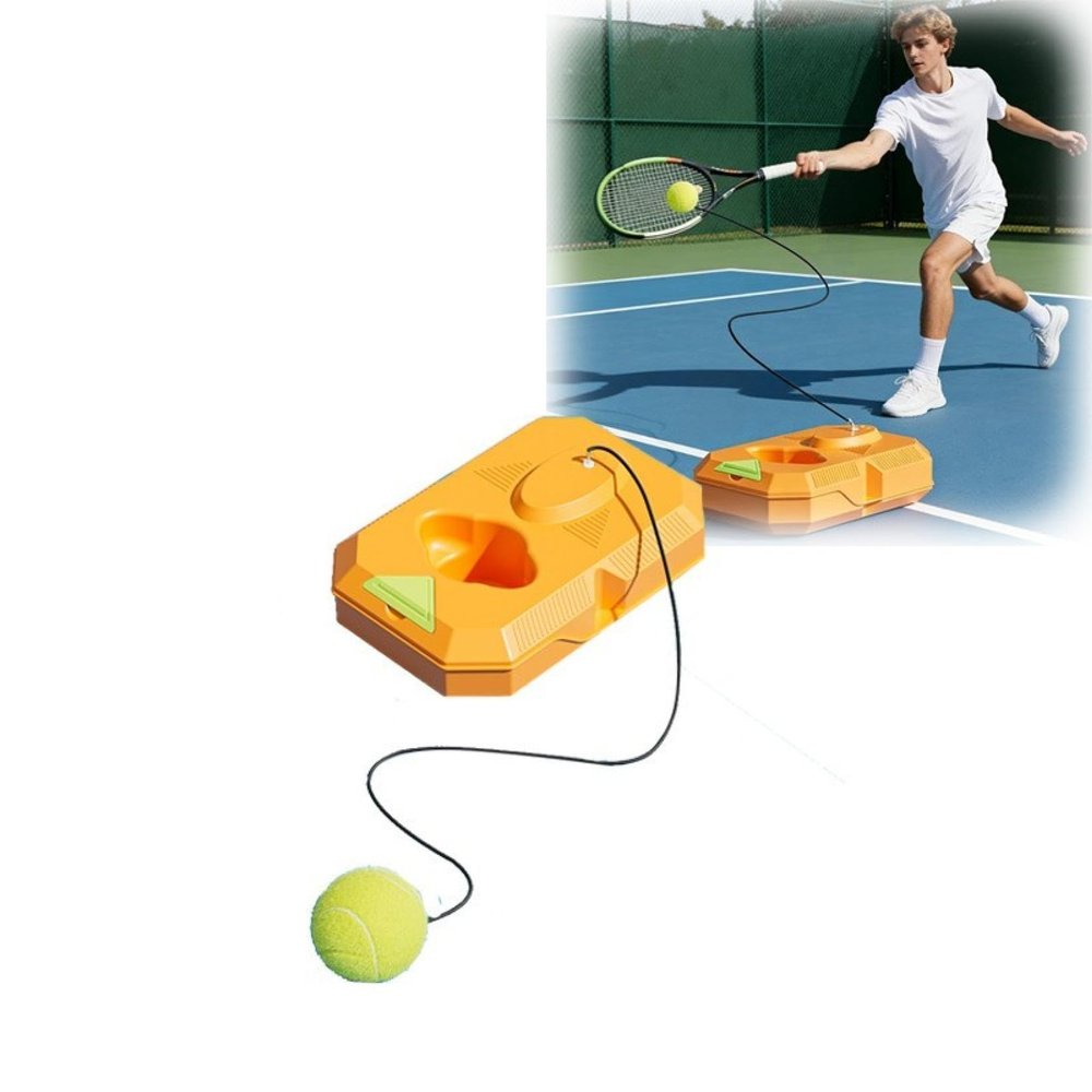 Tennis Trainer Rebound Ball, Solo Tennis Training Rebounder Kit, Portable Equipment for Beginners, Orange