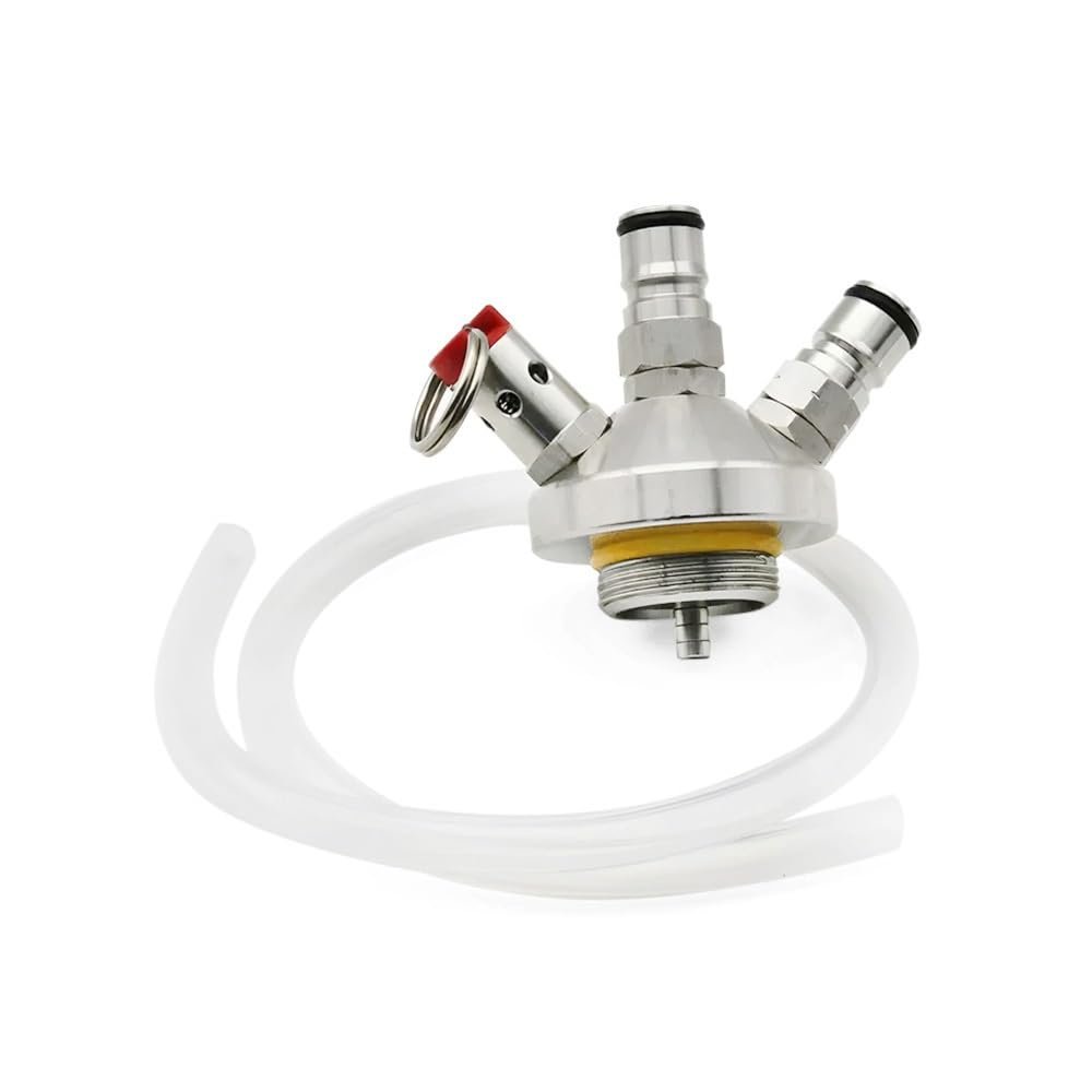304 Stainless Steel Mini Keg Cover, Pressure-Relief Lid for 2–10 L Homebrew Kegs with Silicone Dip Tube