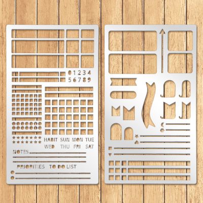 2-Piece Metal Stencil Set for Journaling