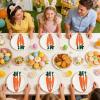 Easter Cutlery Holder, 6-Piece Reusable Carrot Organizer view 2