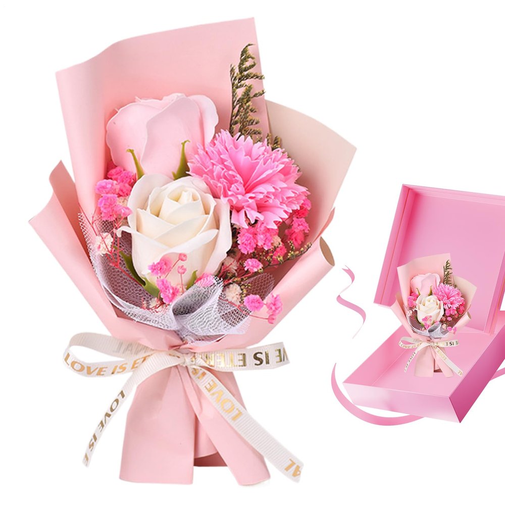 Authentic Preserved Flowers - Artificial Rose Soap Bouquet
