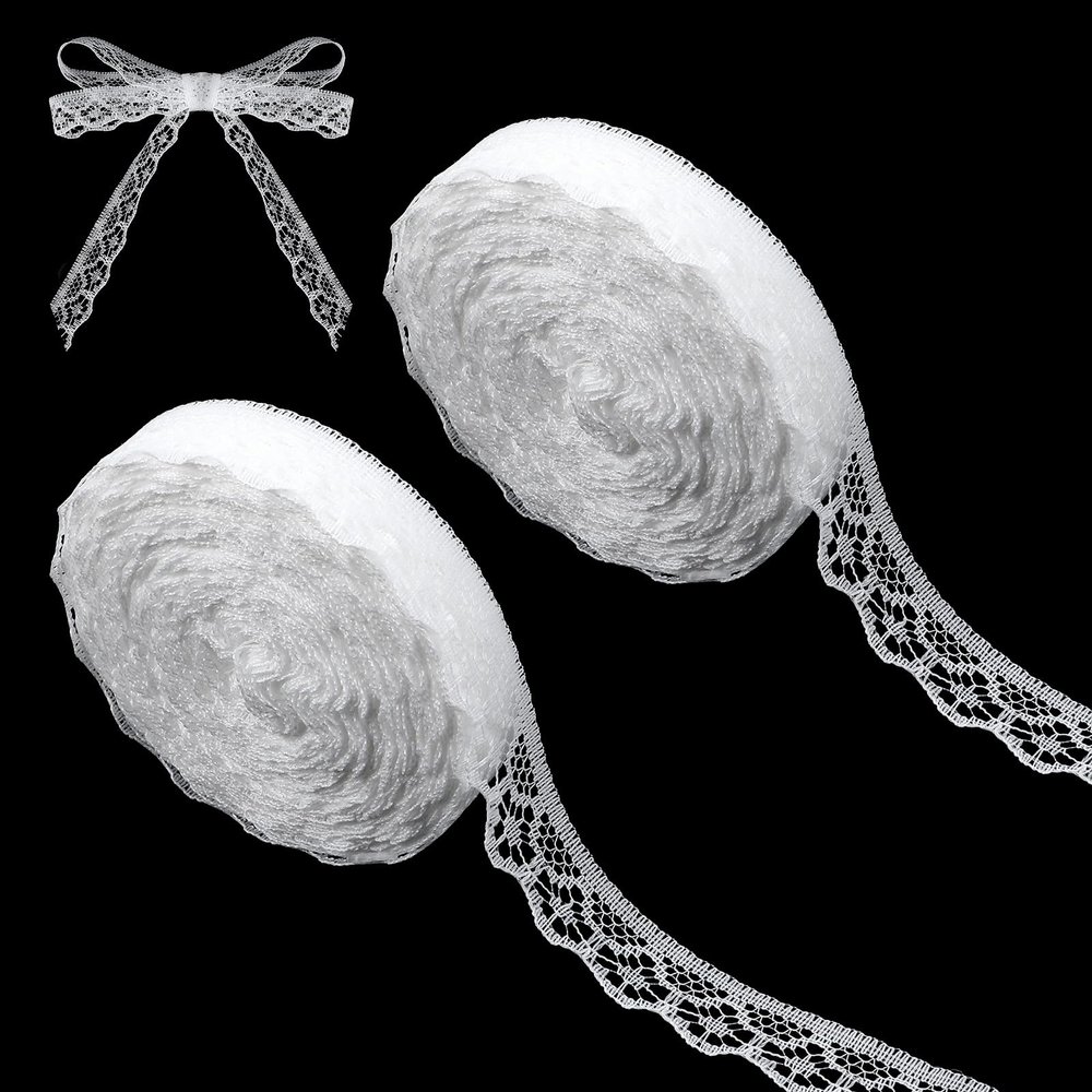 ADLABLD Lace Ribbon White 19.6 Yards 1.5cm Width