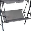 Replacement Swing Seat Cover, 600D Oxford Fabric, for 2/3-Seater Hollywood Swing, Waterproof, Gray, 144 × 45 × 55 cm view 1