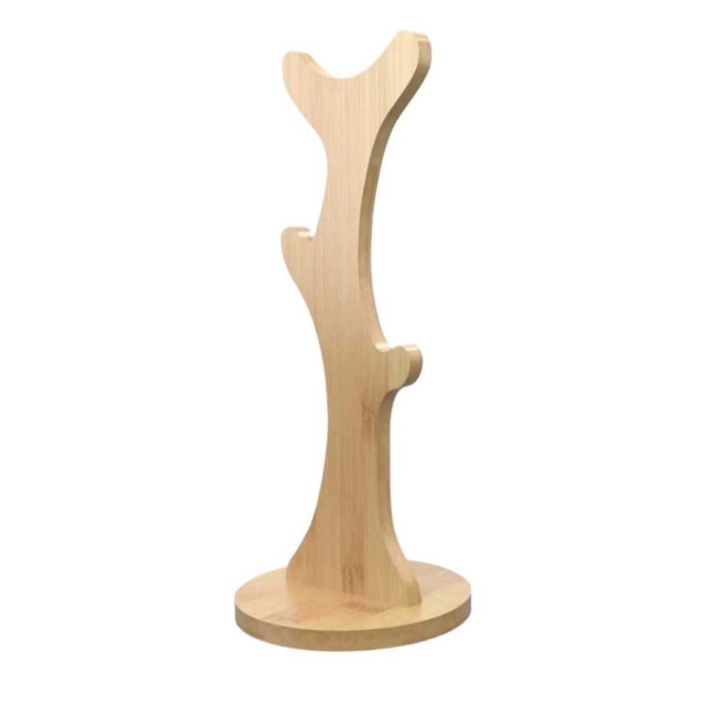 GAOJUNAN Solid Bamboo Tree-Shaped Headphone Stand, Stable and Space-Saving