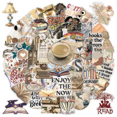 Gemejutor 100-Piece Retro Reading Sticker Set