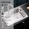 ZQFHSX Stainless Steel Single-Bowl Sink with Drain Basket and Accessories view 3