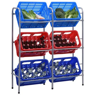FWIKDUN Non-Slip Storage Rack for 6 Food and Beverage Crates