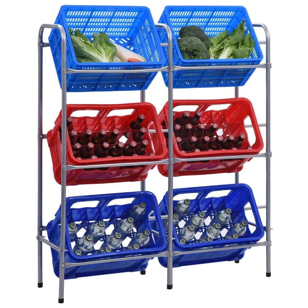 FWIKDUN Non-Slip Storage Rack for 6 Food and Beverage Crates