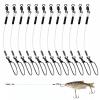 12-Piece 30 cm Fluorocarbon Fishing Leaders with Swivels and Snaps view 1