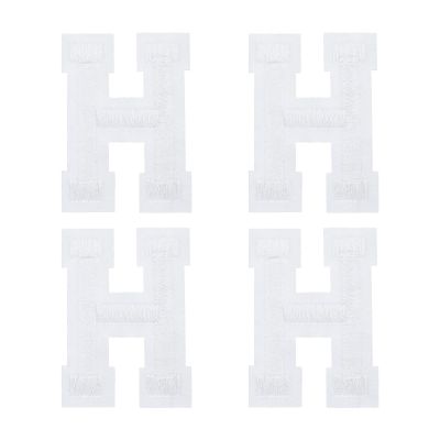 QUARKZMAN 4 Pack Letter H Iron-On Patch White