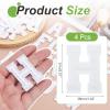 QUARKZMAN 4 Pack Letter H Iron-On Patch White view 2