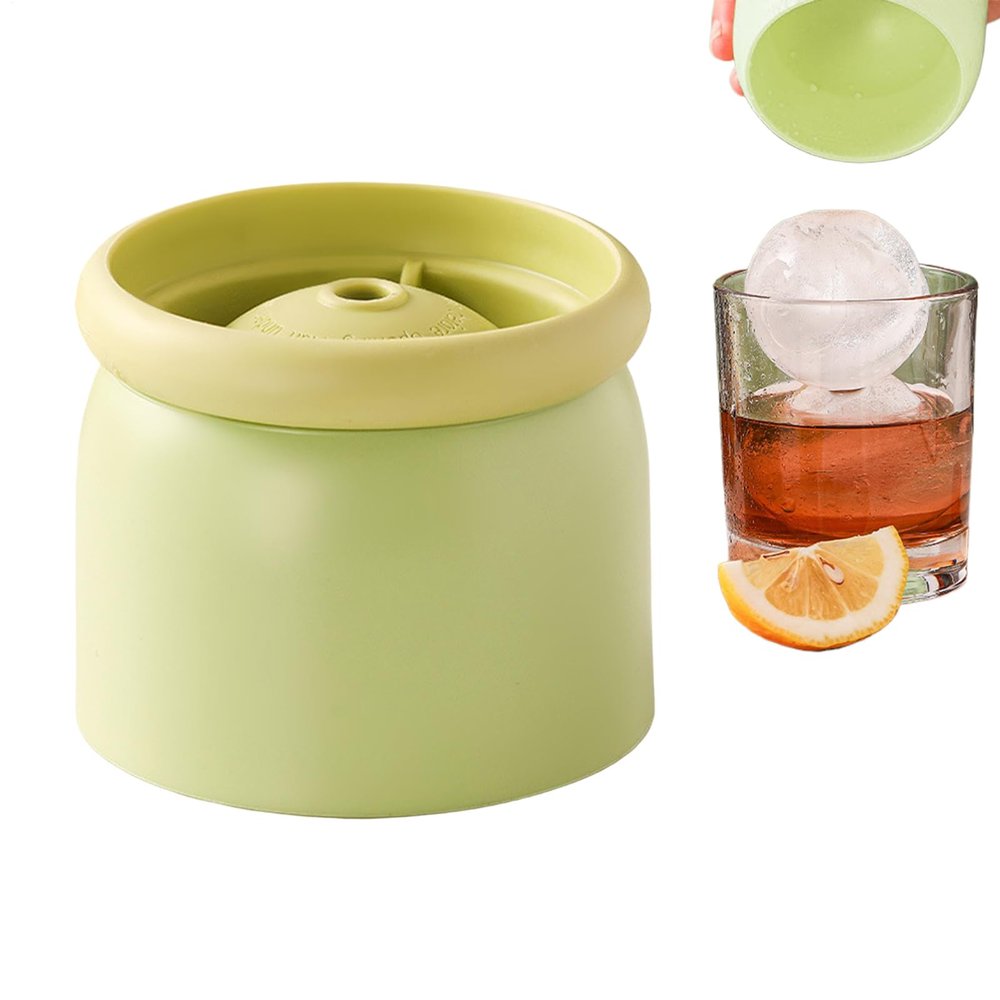 Round Ice Ball Maker - Reusable 6-Cube Mold