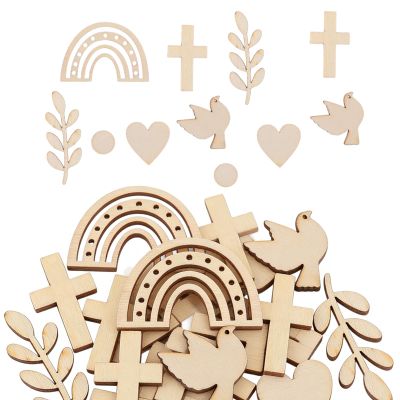 120-Piece Wooden Decoration Set for Baptism