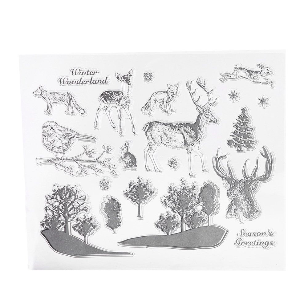 HEEPDD Silicone Stamps, Forest Animals for DIY Crafting