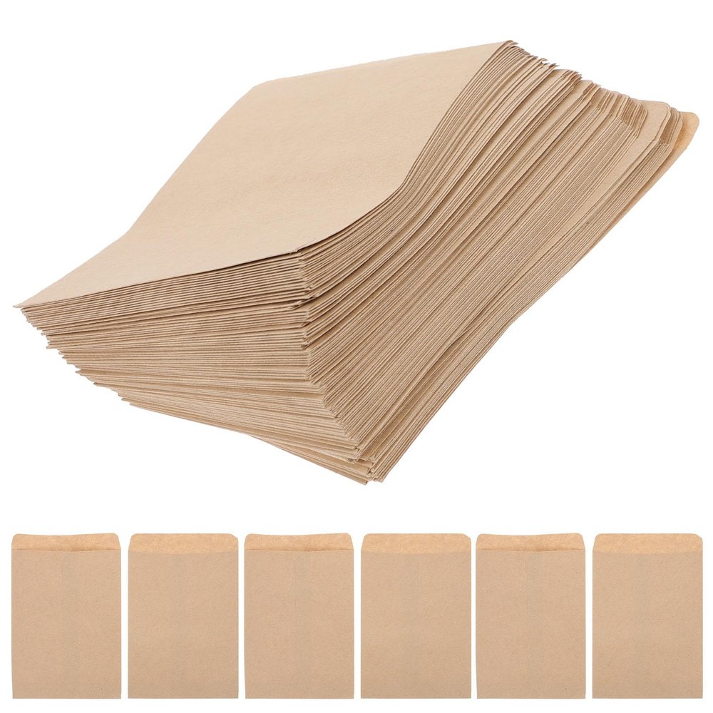 POPETPOP 100 Kraft Paper Seed Bags, Airtight, Burr-Free