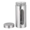 JHKNNK Stainless Steel and Glass Storage Jar, 1,200 ml, Silver view 1
