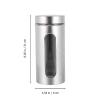 JHKNNK Stainless Steel and Glass Storage Jar, 1,200 ml, Silver view 2