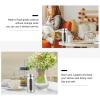JHKNNK Stainless Steel and Glass Storage Jar, 1,200 ml, Silver view 3