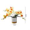 Charming Orchid Bonsai Decoration for Home and Office, Realistic Faux Phalaenopsis in Stylish Pot (Yellow) view 4