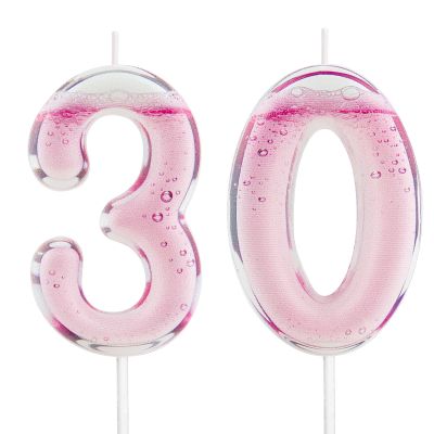 Cocktail Theme Birthday Candle Number 30