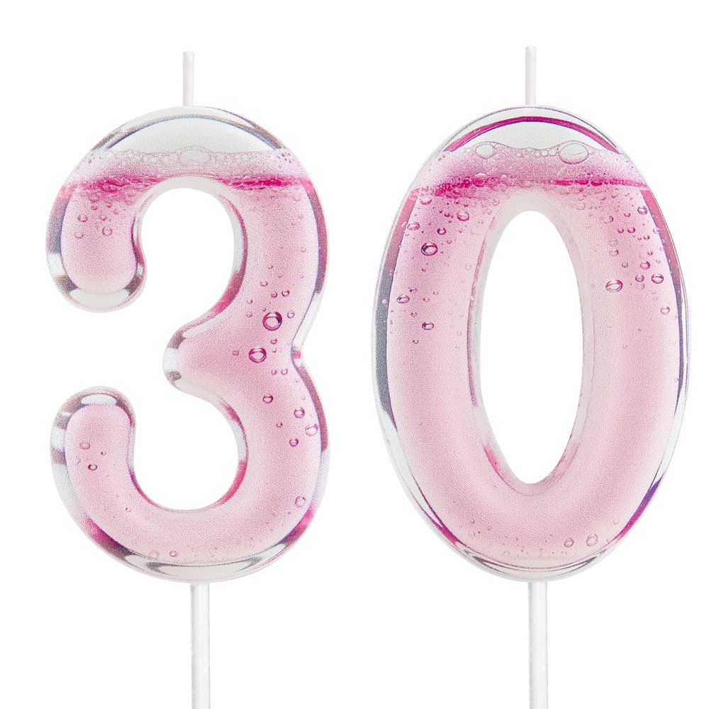 Cocktail Theme Birthday Candle Number 30