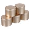 MALUGOGO Empty Aluminum Cans, 100 ml, Lightweight, Christmas Treat Box, Metal Container for Candle Making and Organizing Small Items, Golden Party Treat Holder, 5 Pack view 1