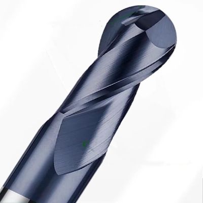 Single-Flute Spiral Ball-Nose End Mill, HRC50, Alloy Tungsten Steel (R10.0 x 100L)