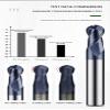 Single-Flute Spiral Ball-Nose End Mill, HRC50, Alloy Tungsten Steel (R10.0 x 100L) view 3