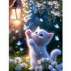TOSTOG White Kitten Diamond Painting for Adults, Blue Butterfly Full Drill Kit 30x40cm view 1