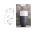XUJUAN-0227 Freestanding Pedestal Bathroom Sink with Faucet and Drain Set view 3