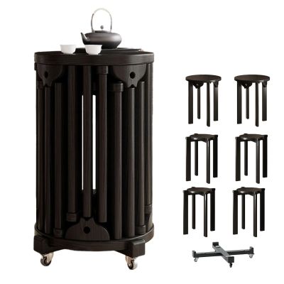 6-Piece Stackable Stool Set with Casters and Brakes