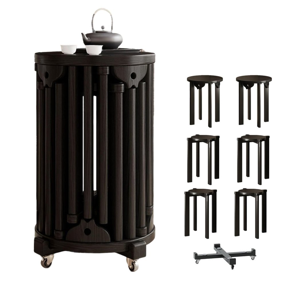 6-Piece Stackable Stool Set with Casters and Brakes