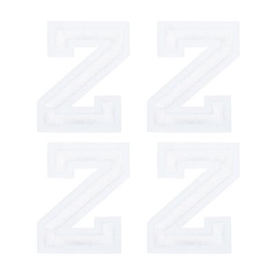 QUARKZMAN 4 Pack Letter Z Iron-On Patch White