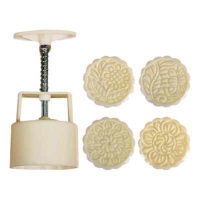 100g Mooncake Mold Set with Flower Design and Mamoul Mold