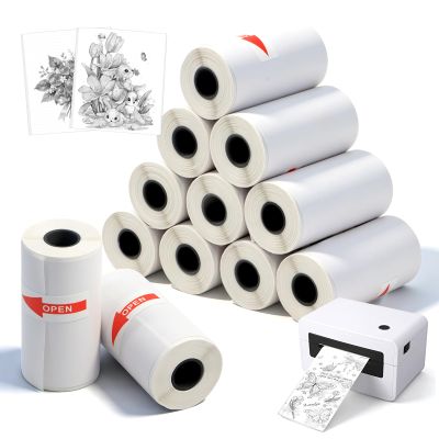 Scettar 13-Roll Self-Adhesive Thermal Paper, 53 x 28 mm Labels for Phomemo T02/M02/M02S Mini Printers, Home, Office & DIY